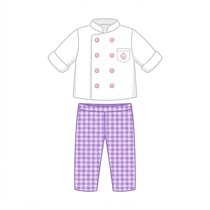 Image: Flat 2D cartoon illustration of a single chef outf