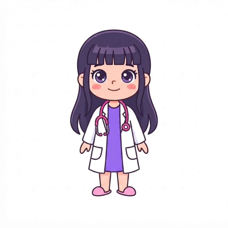 Image: Change ONLY her clothes to a doctor outfit: a whit