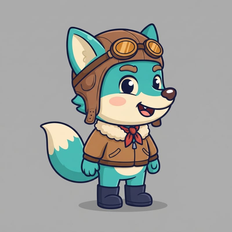 Image: Single 2D platformer mascot character, full body, 