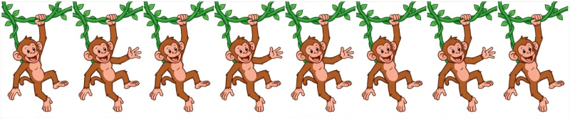 Cartoon Monkey Vine Swing Sprite Sheet