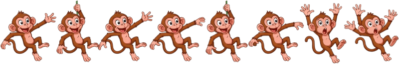 Cartoon Monkey Vine Swing Sprite Sheet 8 Frames