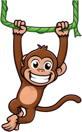 Swinging Cartoon Monkey