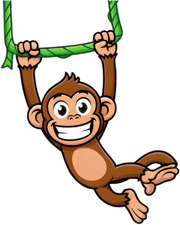 Cartoon Monkey Swinging