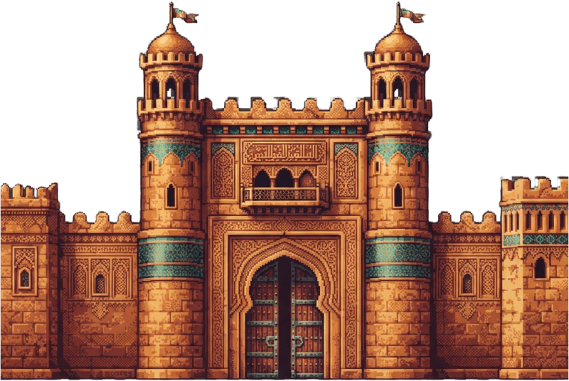 desert arabesque sandstone city gates with (4)