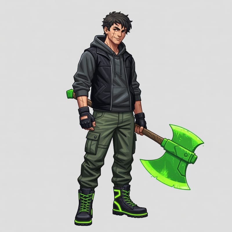 Neon Axe Street Hero