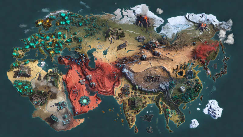 Alien Planet World Map Concept