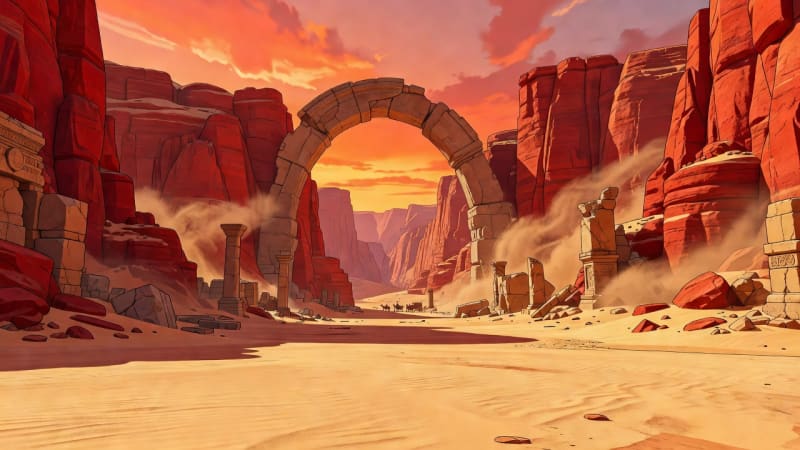 Anime Desert Canyon Arena