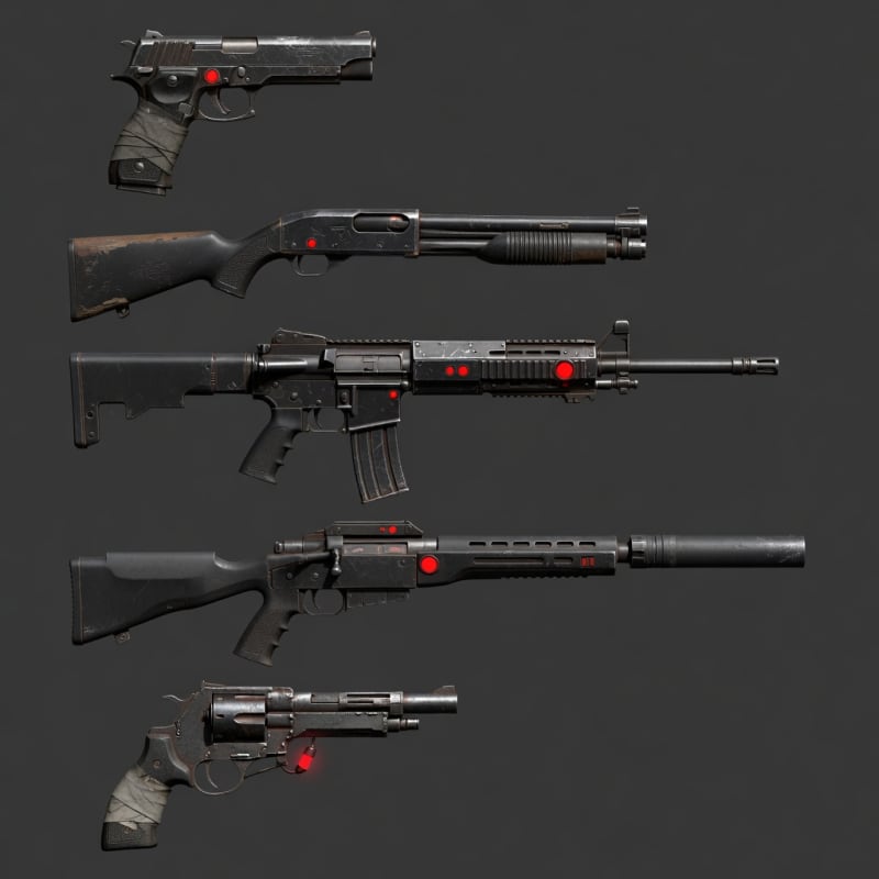 Horror FPS Weapon Lineup