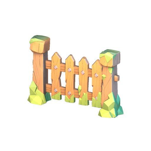Stylized Wooden Fence Section