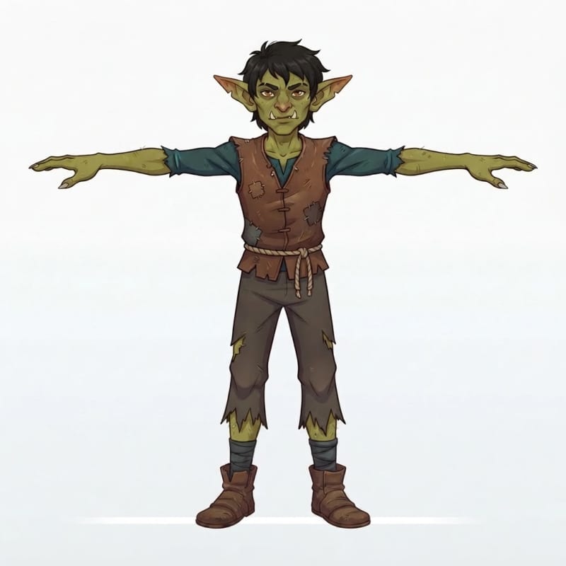 Image: Keep this exact Bramble Goblin character design, c