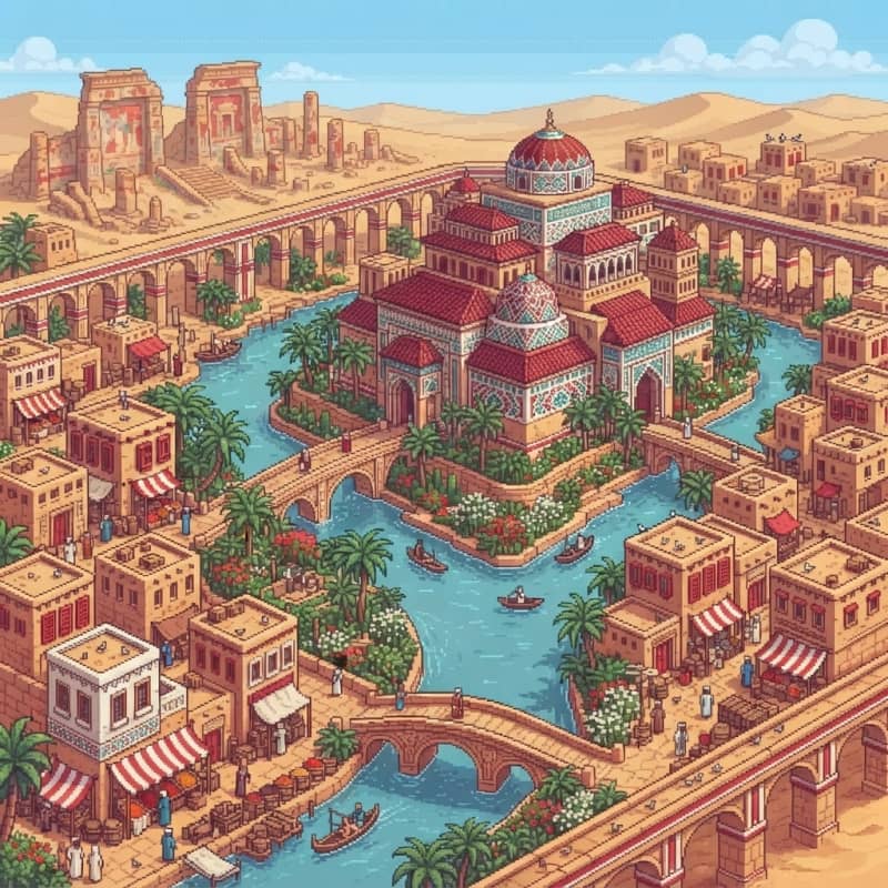 Red White Desert City