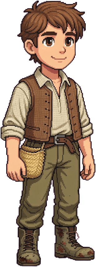 Chico Granjero Medieval Pixel Art