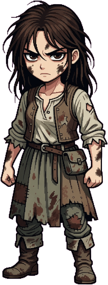 Chica Granjera Medieval Agresiva y Deprimida