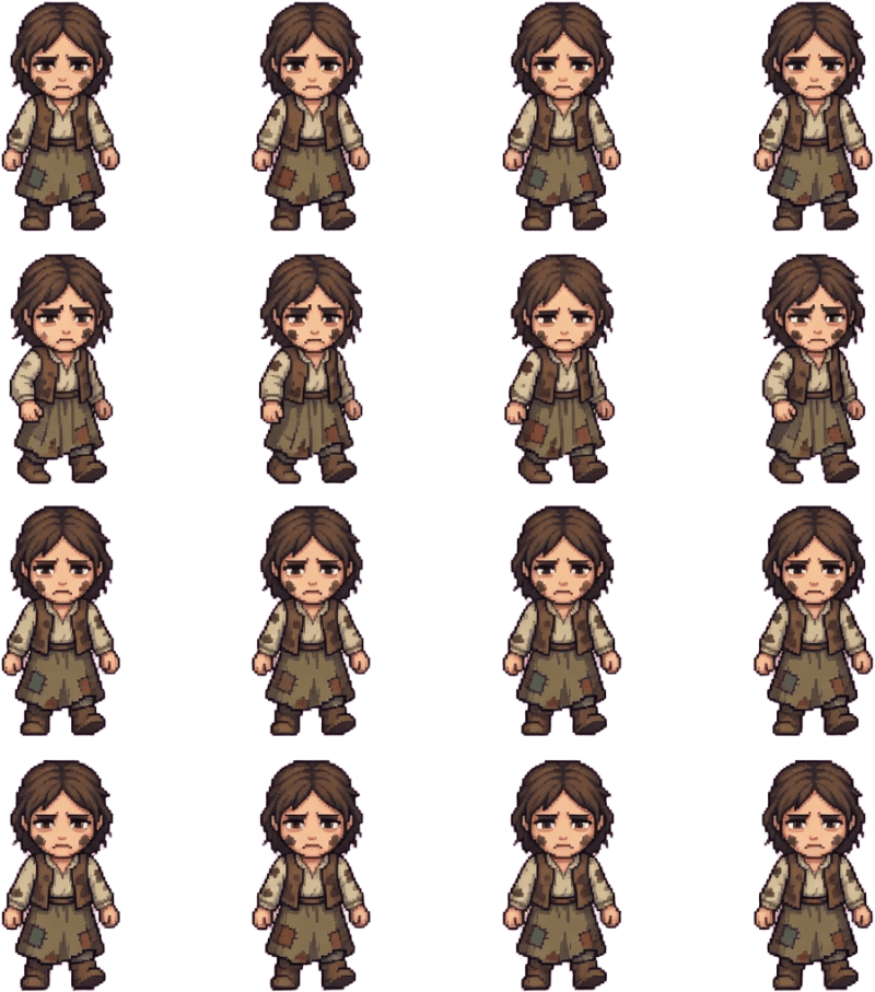 Chica Granjera Top-Down 16x16