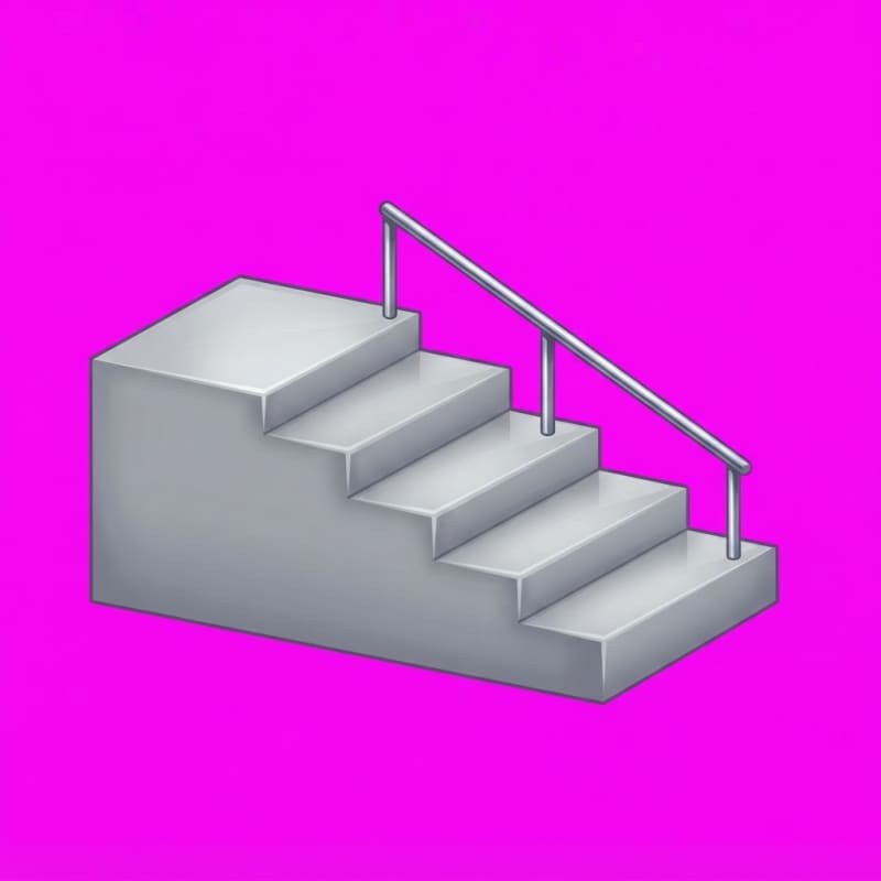 Image: A concrete STAIRCASE game asset for a 2.5D side-sc
