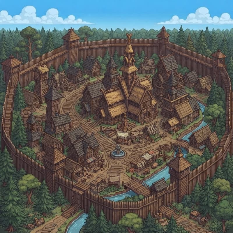 make a wooden walled city in (4)
