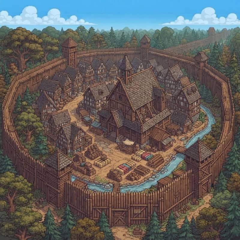 make a wooden walled city in