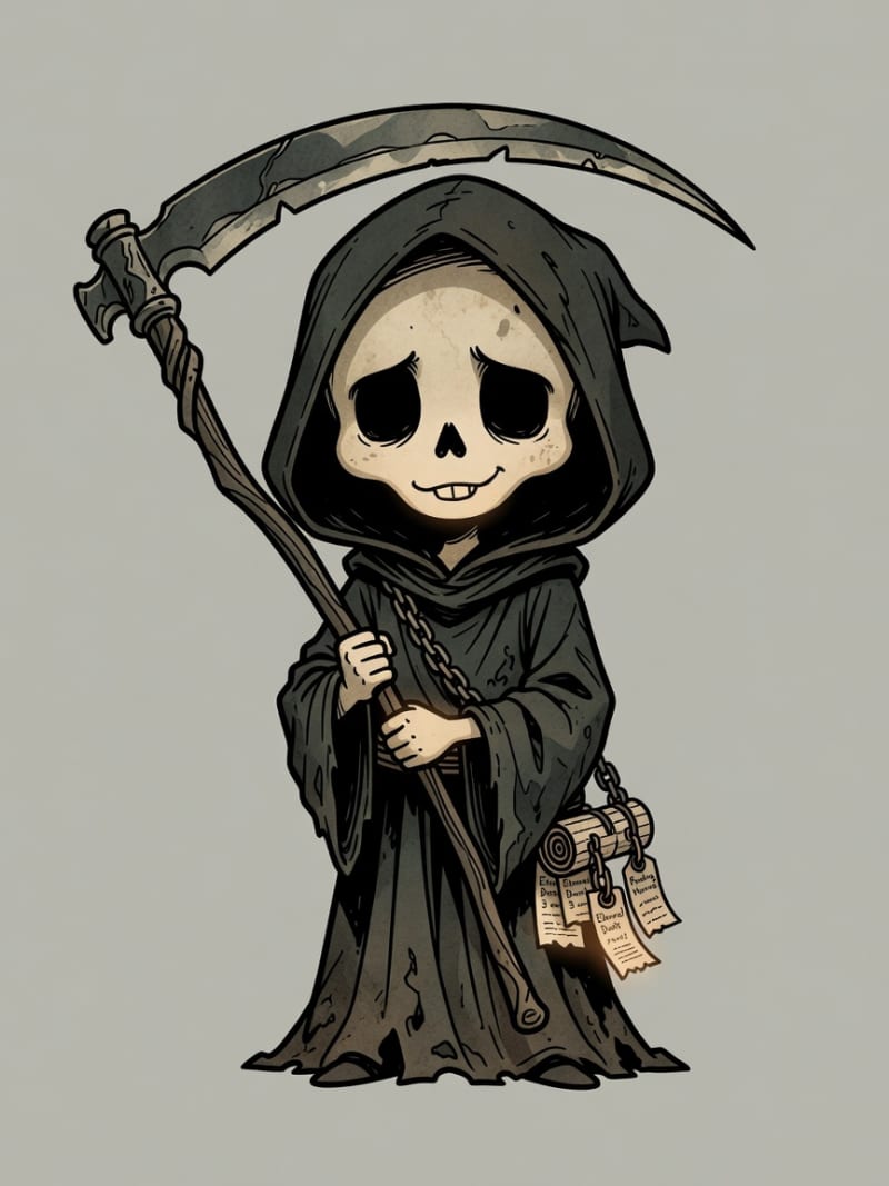 Chibi Gothic Apprentice Reaper Concept