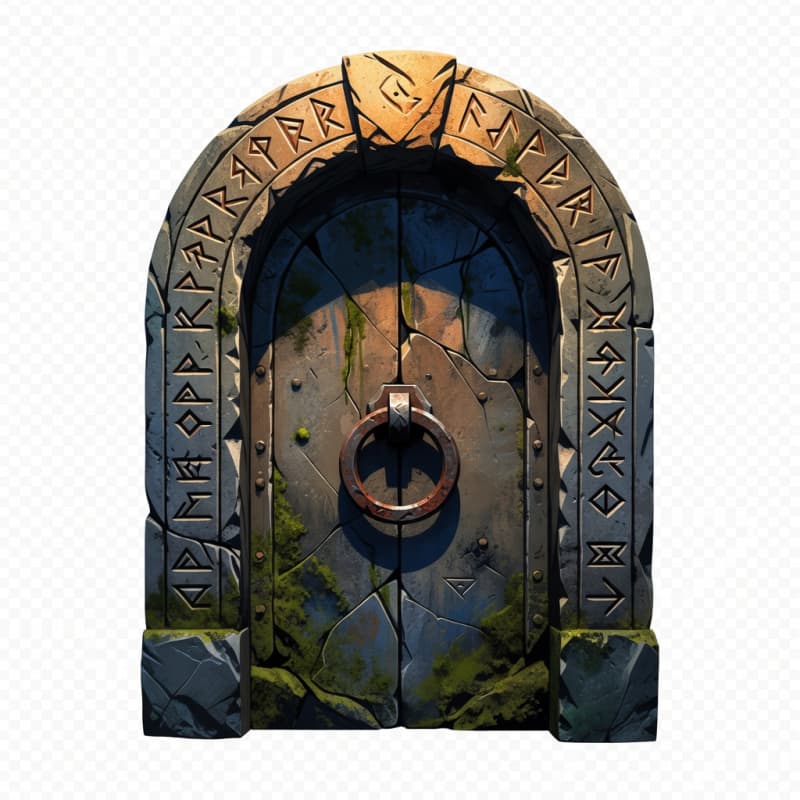 Ancient Rune Dungeon Door