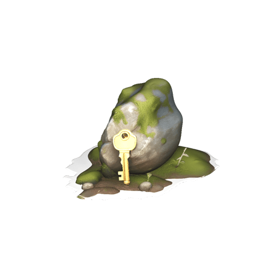 Glowing Brass Key Boulder