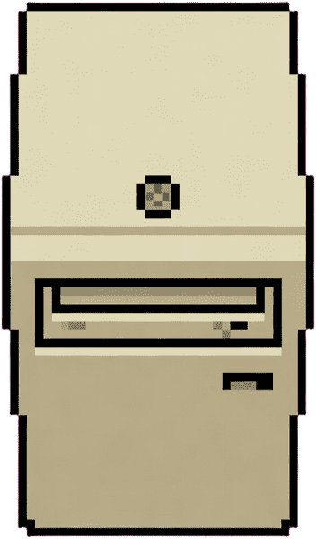 PC tower (top-down pixel art)