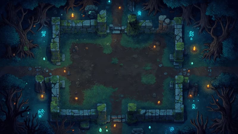 Forest Ruin Arena Background