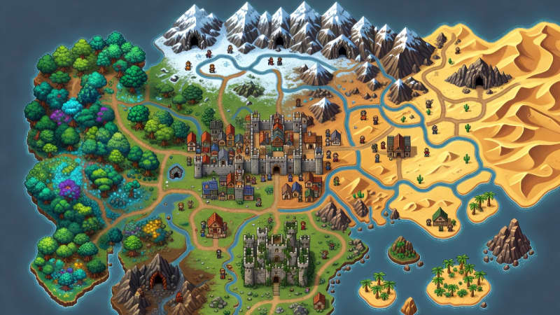 Eldoria Connected World Map Concept