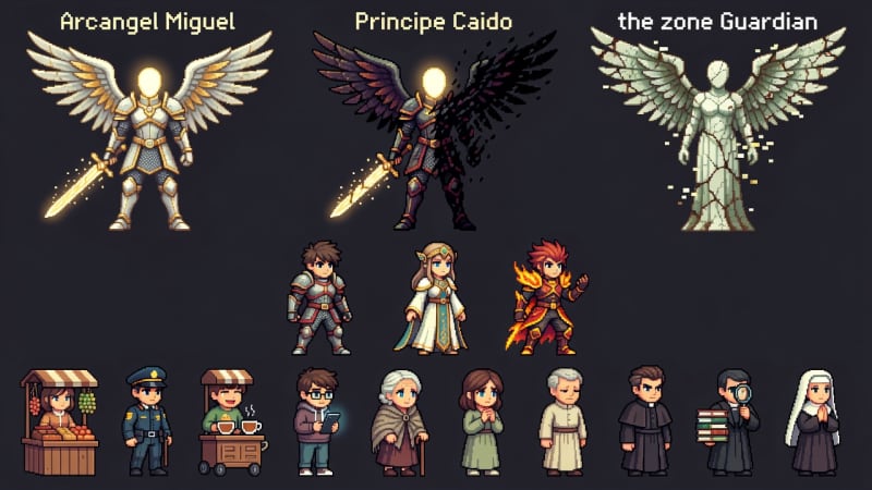 Ecos de Valdrenne - Capitulo 7 Reparto Miguel Principe Caido Guardian y NPCs