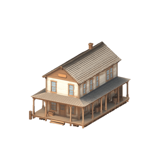 Weathered Western Boarding House