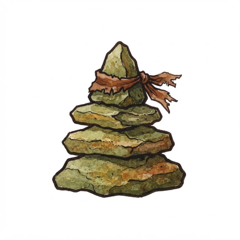 Image: Hand-painted watercolor and ink illustration icon,