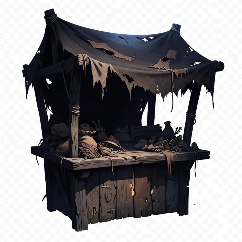 Weathered Dark Market Stall