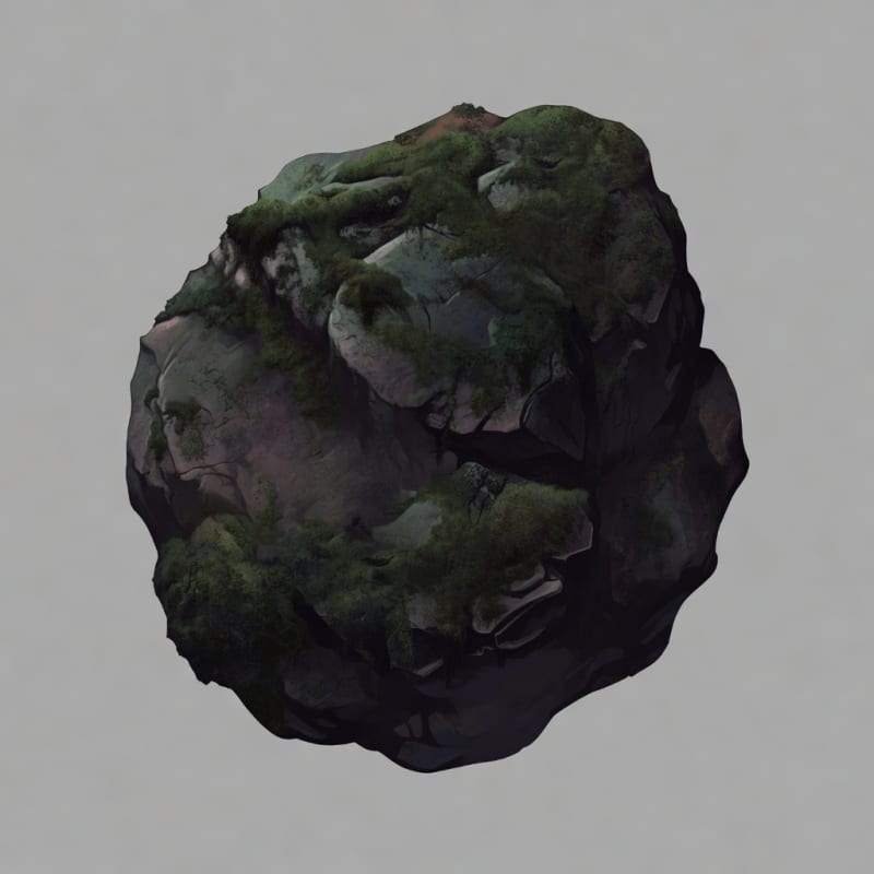 Mossy Fantasy Boulder