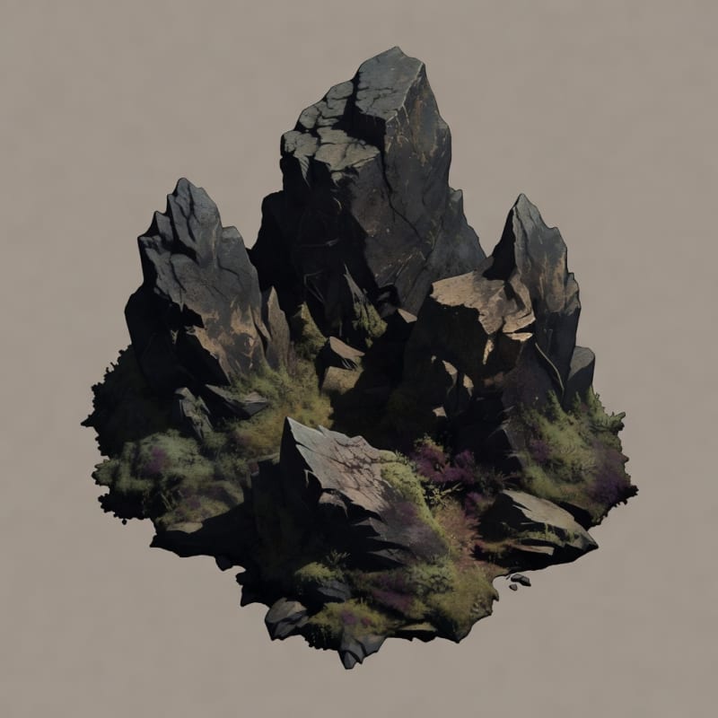 Dark Fantasy Rock Cluster