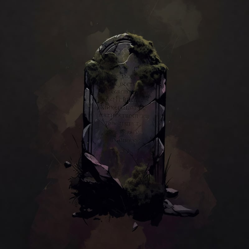 Weathered Dark Gravestone