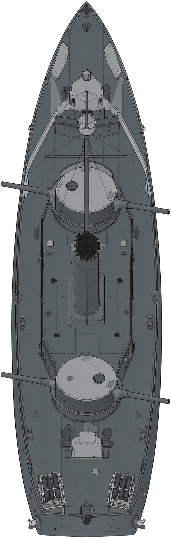 Enemy Escort Corvette Top-Down