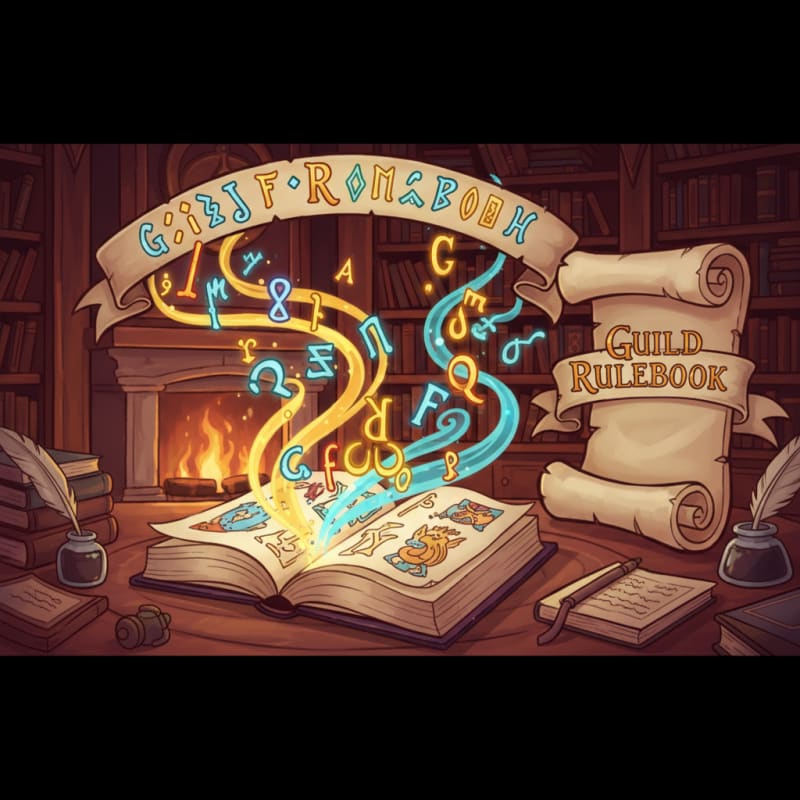 Image: Fantasy open book and scroll glossary banner, magi