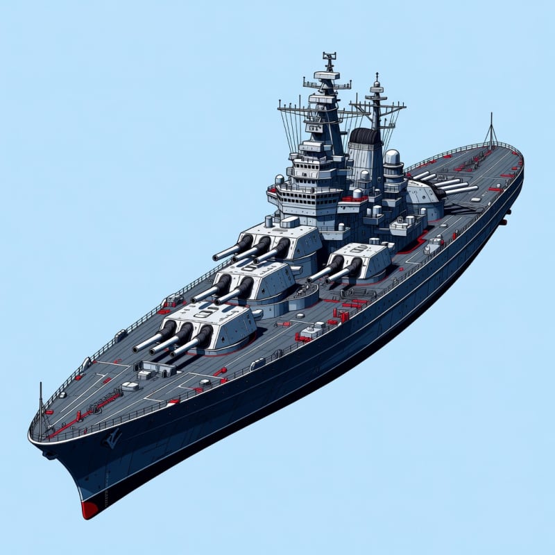 2D Battleship Illustration