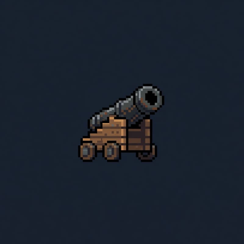 Top-Down Pixel Art Cannon