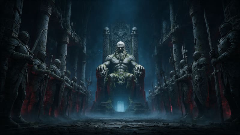 Cartenon Temple Statue of God Concept Art
