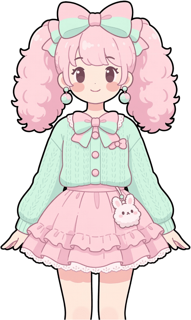 Cutecore Pastel Schoolgirl Character