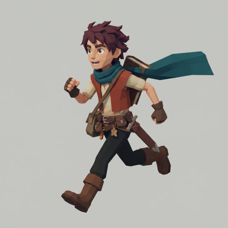 Image: Low-poly 3D game character, single character, dyna