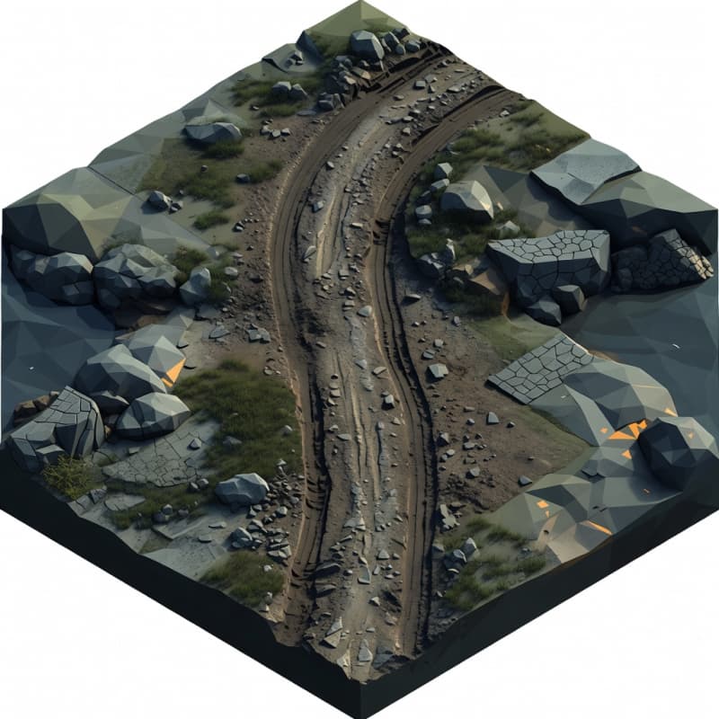 Muddy Medieval Road Tile