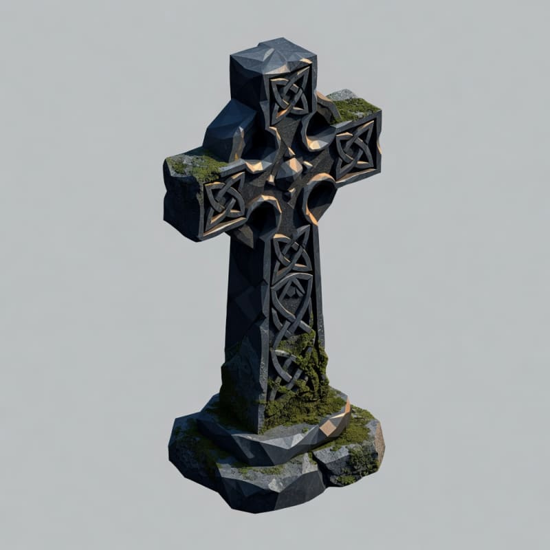Weathered Celtic Stone Cross