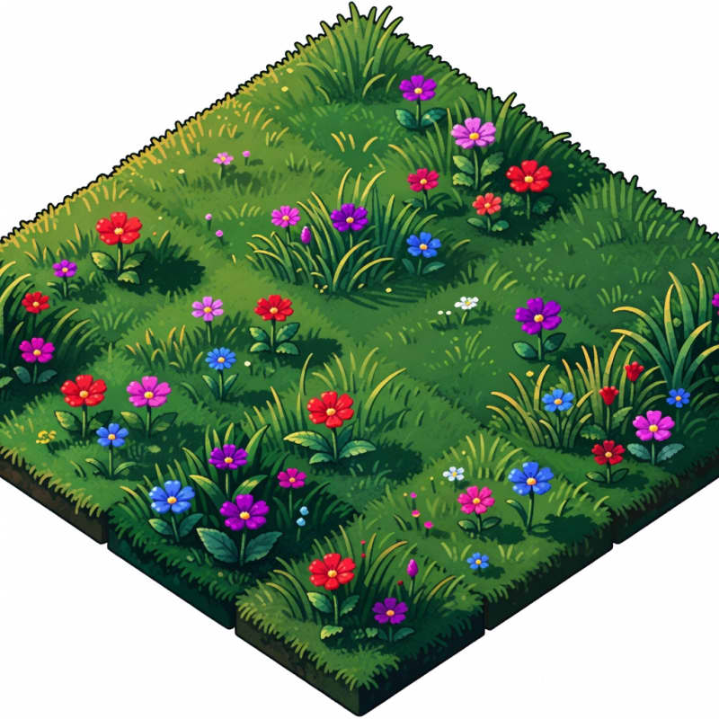 Lush Pixel Grass Tile