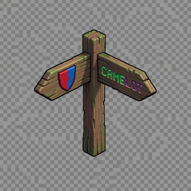 Arthurian Wooden Signpost