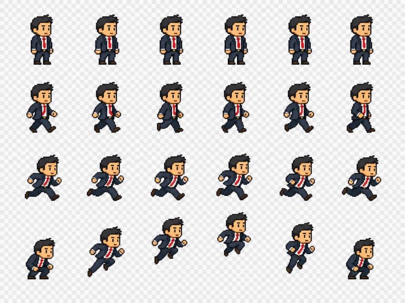 Corporate-Owen Pixel-Art Sprite Sheet