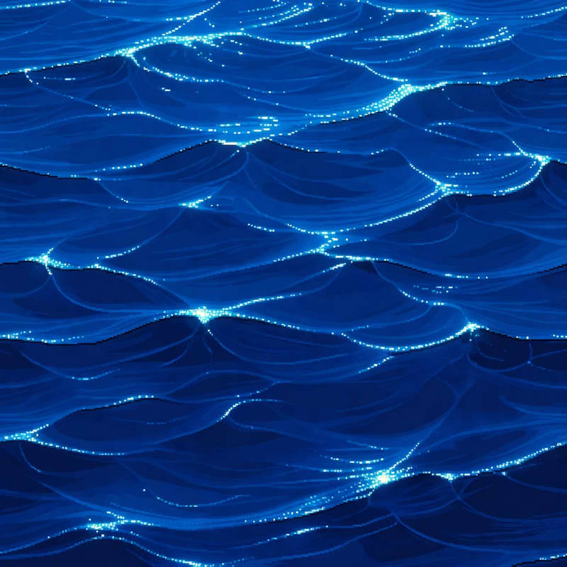 Retro Pixel Water Tile