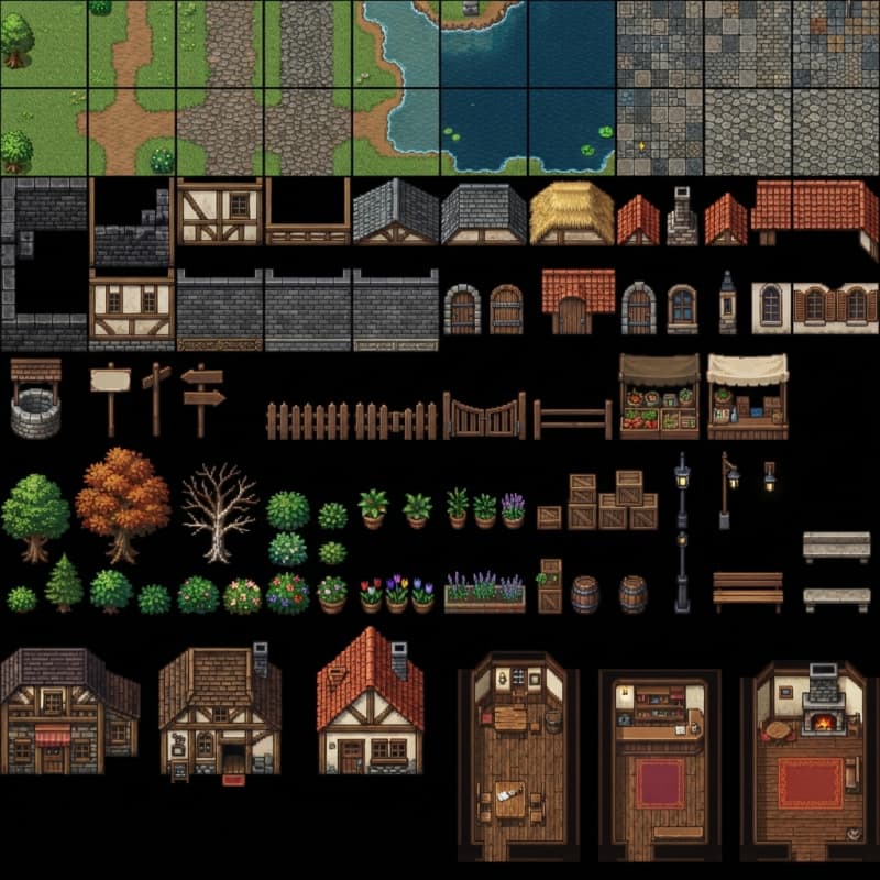 Fantasy Pixel Town Tileset