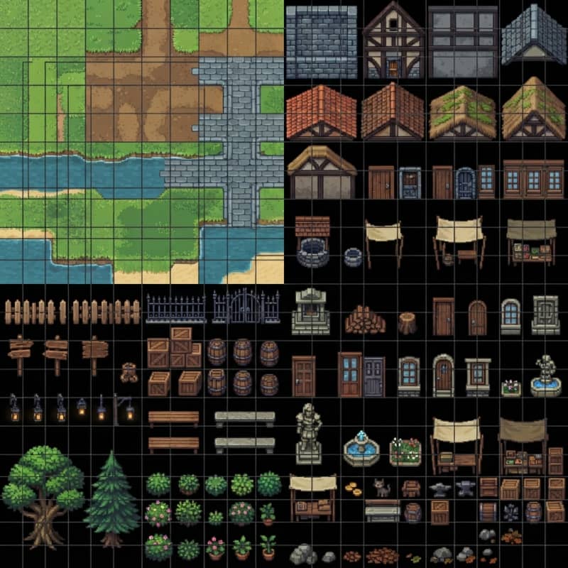 Fantasy Pixel Town Tileset (4)