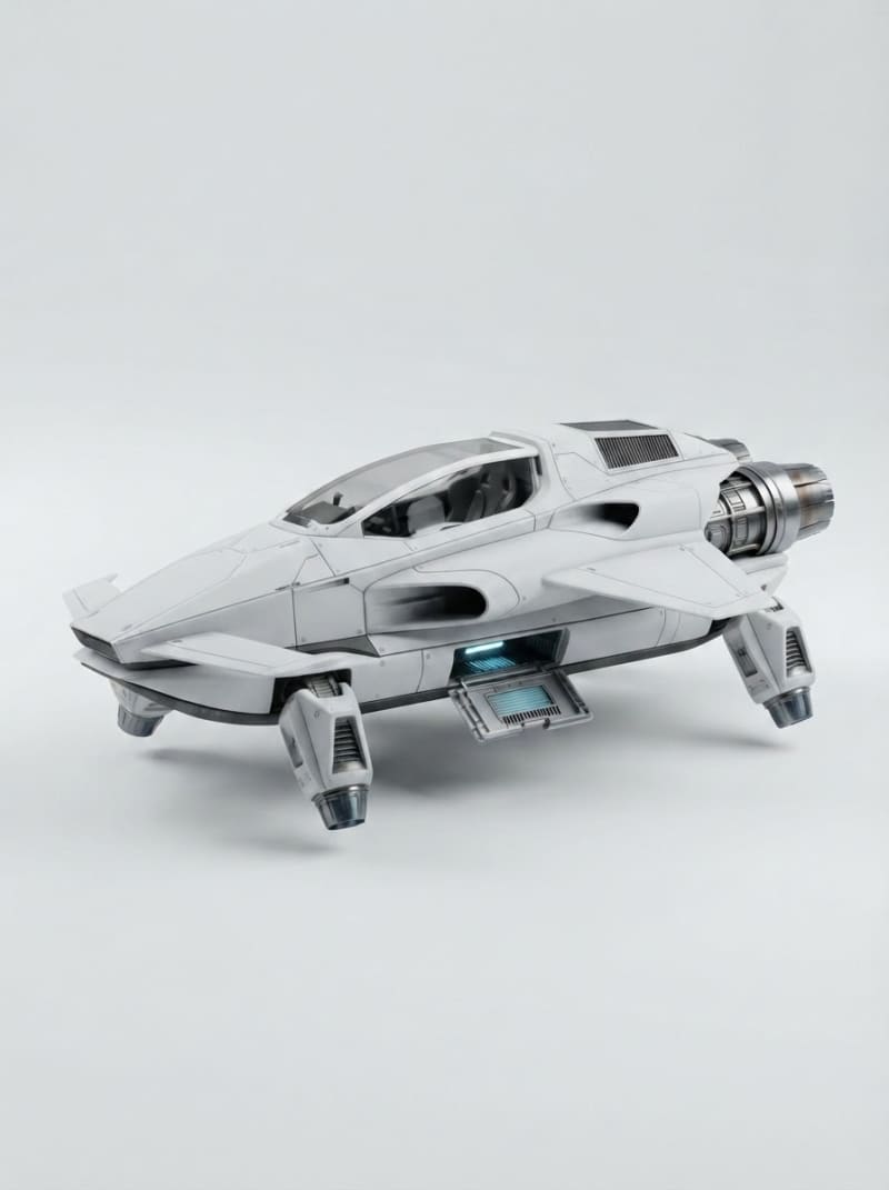 Futuristic White Racecar